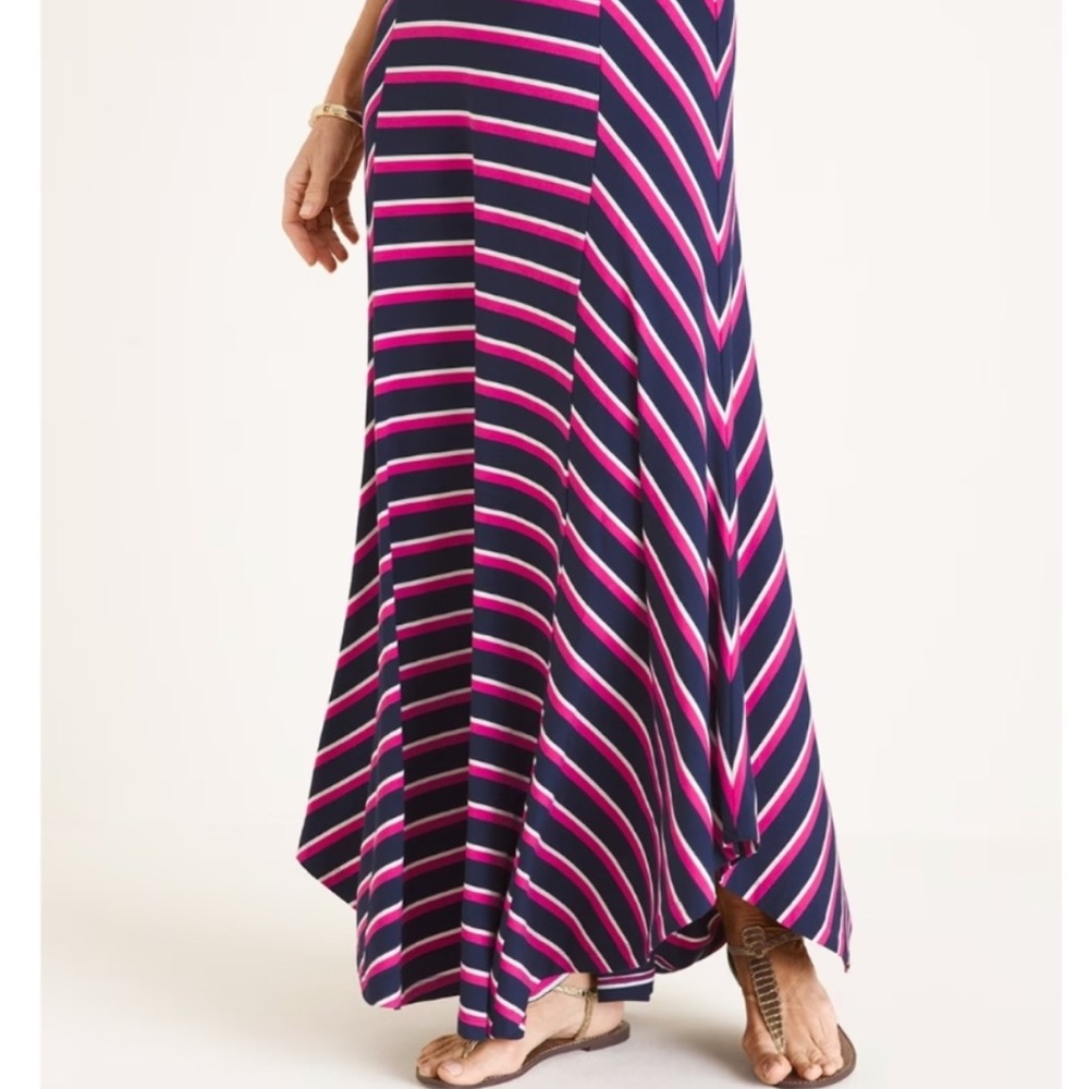 Chico’s multi color striped Maxi Skirt in Blue, Pink and White.‎